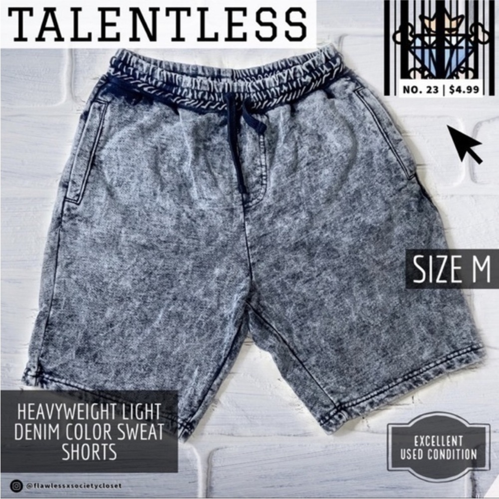 Talentless medium denim sweat shorts